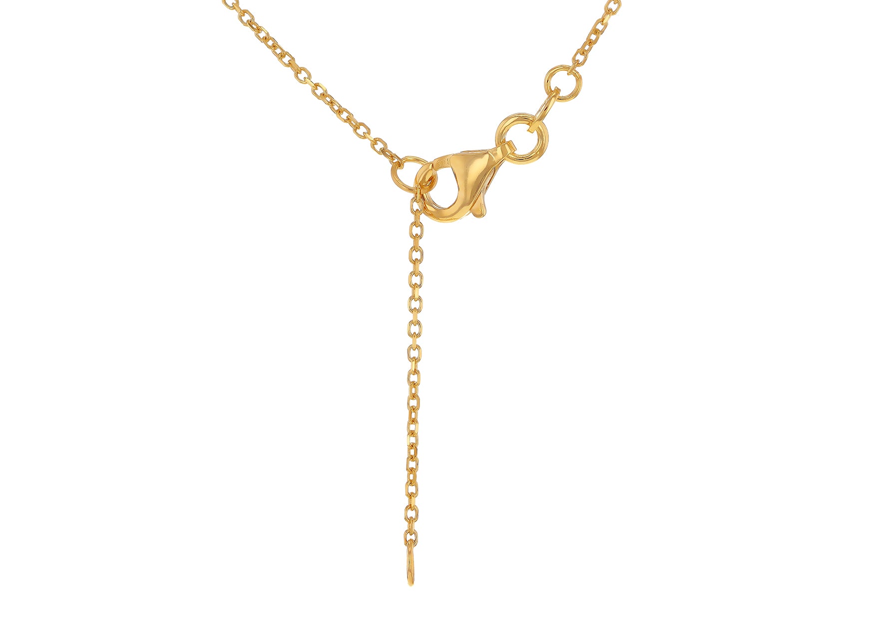 9ct Yellow Gold White Zirconia Twist Curve Necklace