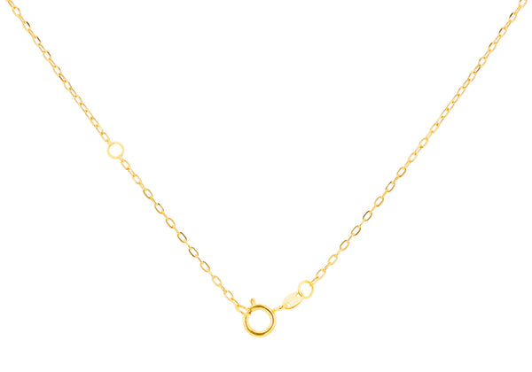 9ct Yellow Gold 0.005ct Diamond Set Black Annular Necklace