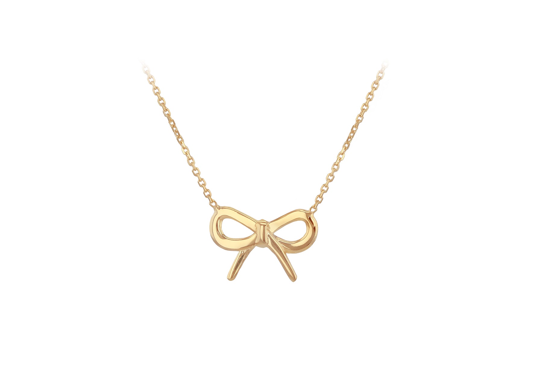 9ct Yellow Gold Bow Necklace