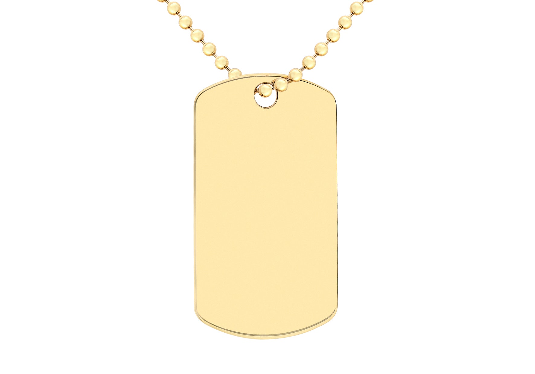 9-каратово колие с верига от жълто злато Dog Tag