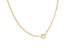9ct Yellow Gold Zirconia Brushed Disc Spiga Wheat Chain Necklace