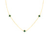 9ct Yellow Gold Malachite Petals Necklace