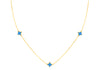 9ct Yellow Gold Turquoise Petals Necklace