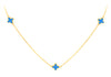 9ct Yellow Gold Turquoise Petals Necklace