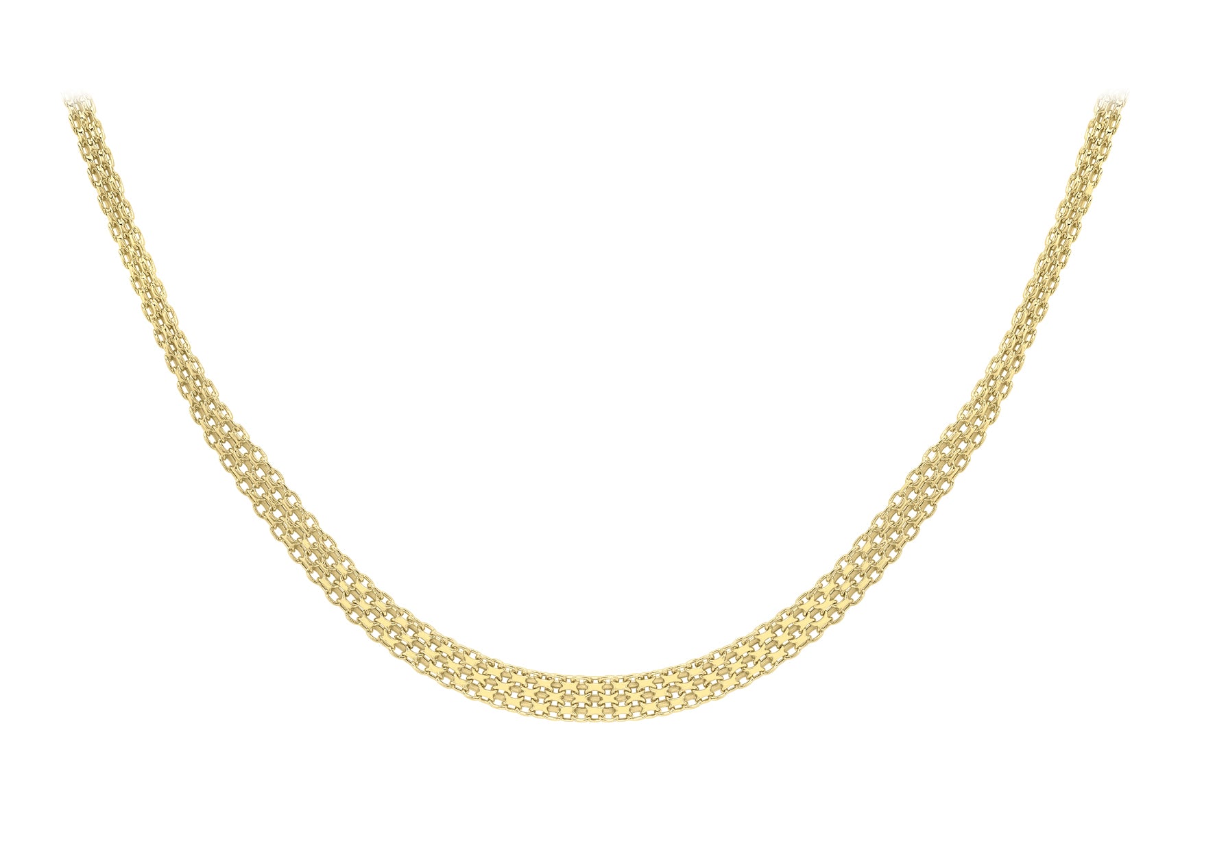 9ct Yellow Gold Graduated Bismark Chain Necklace Harper Kendall