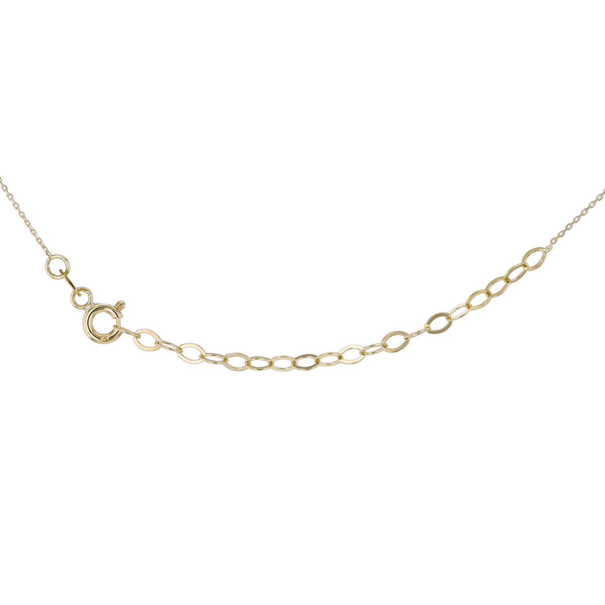 9ct Yellow Gold Oval Zirconia Bezel Slider Necklace