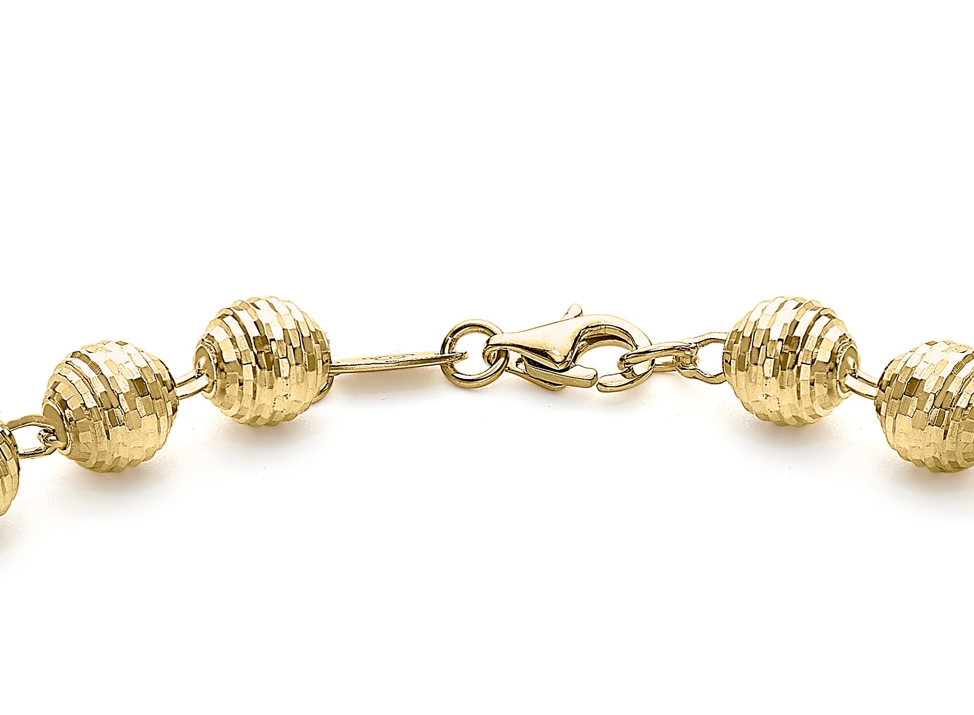 9ct Yellow Gold Faceted Balls Bracelet