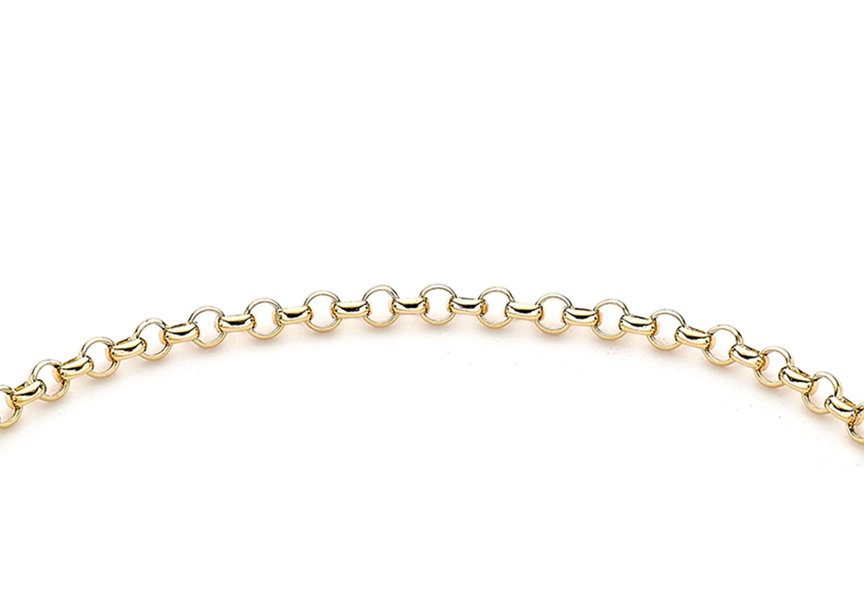 9ct Yellow Gold Round Belcher Padlock & Safety Chain Bracelet