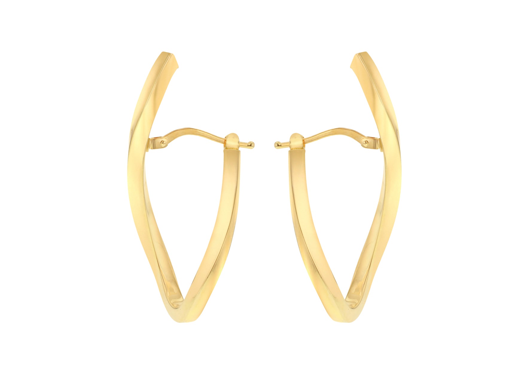 9ct Yellow Gold Square infinity Wave Illusion Earrings