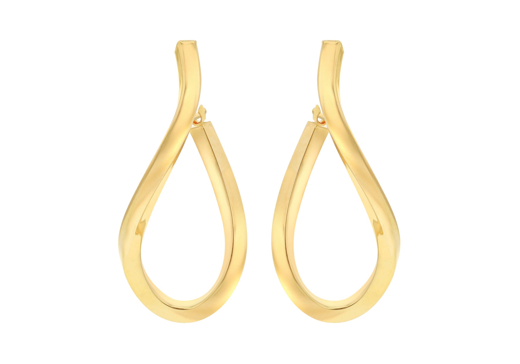 9ct Yellow Gold Square infinity Wave Illusion Earrings