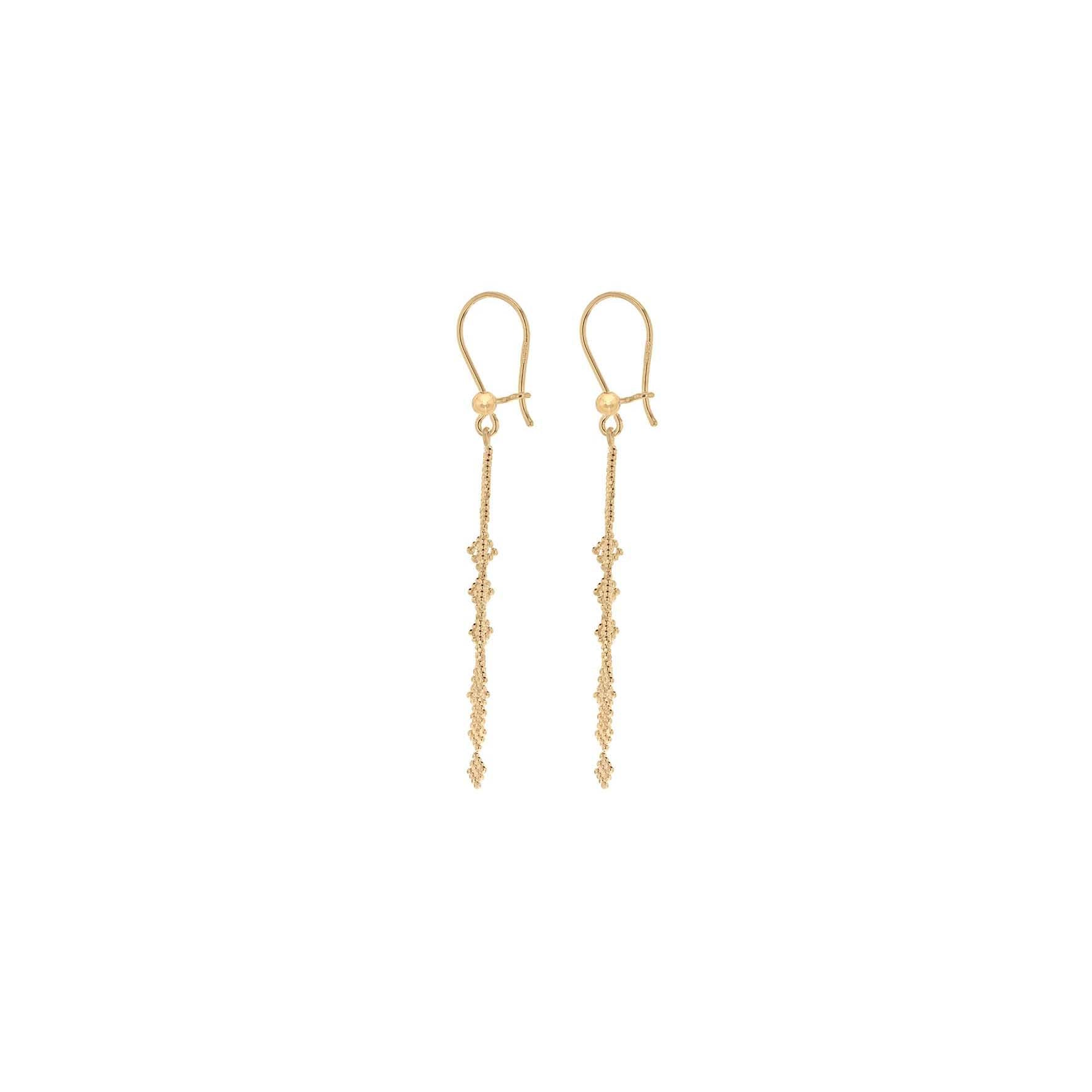 9ct Yellow Gold Woven Mesh Drop Earrings