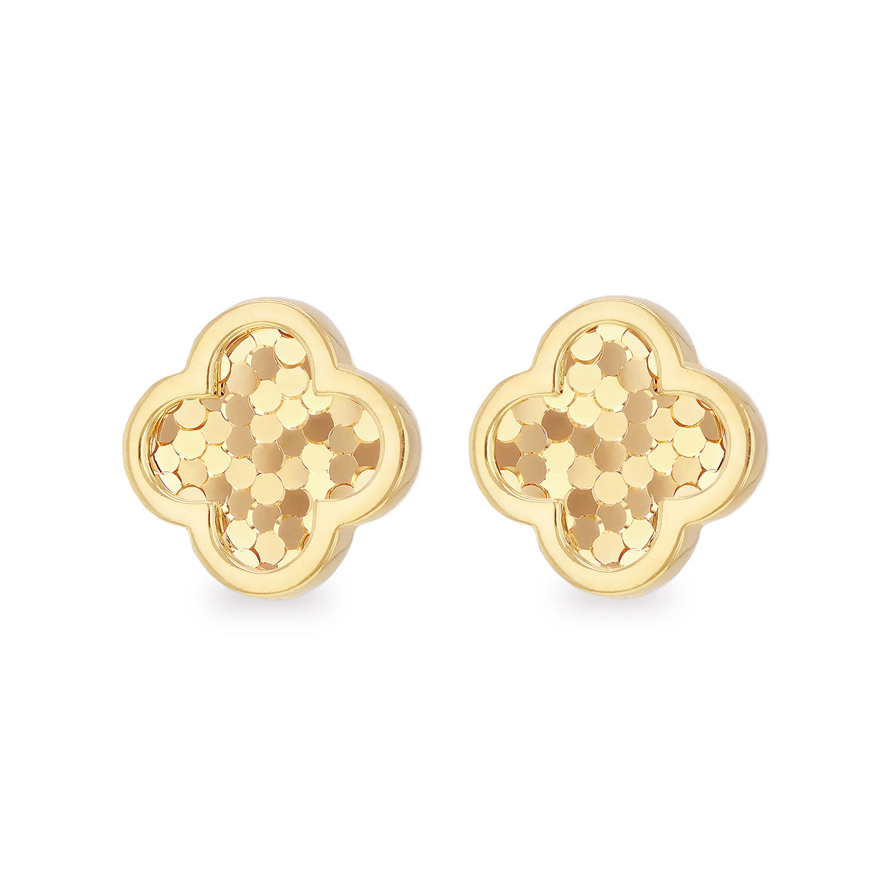 9ct Yellow Gold Sunburst Petal Stud Earrings