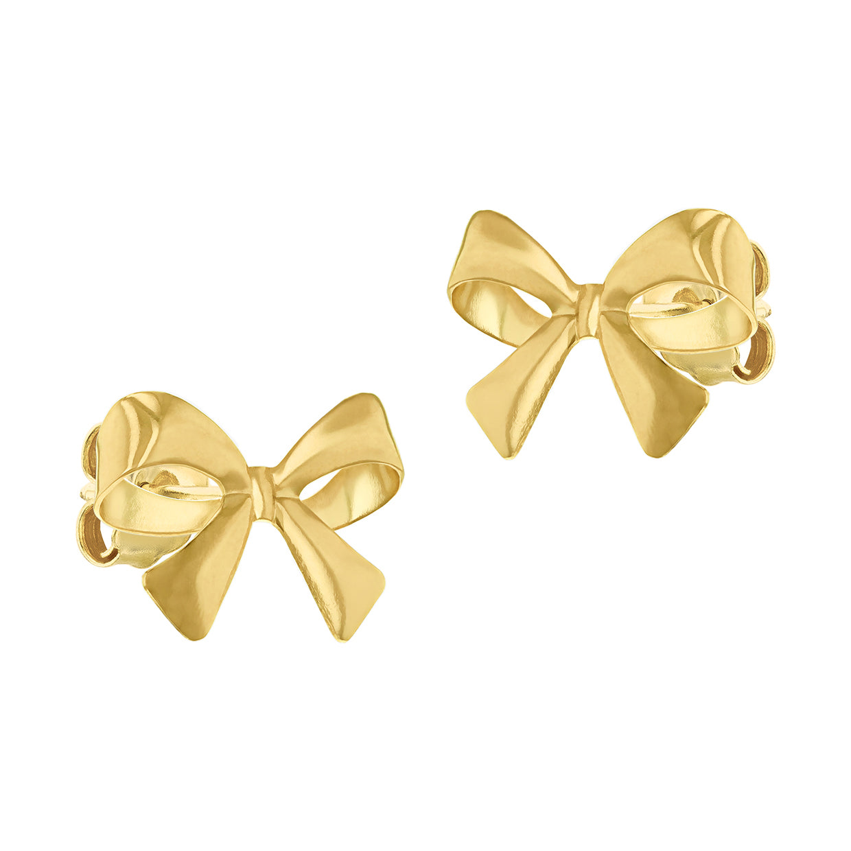 9ct Yellow Gold Bow Stud Earrings
