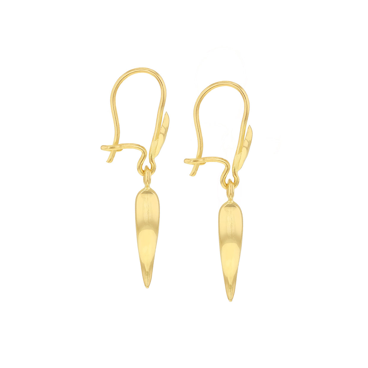 9ct Yellow Gold Cornicello Drop Earrings