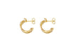 9ct Yellow Gold White Zirconia Crossover Crescent Stud Earrings