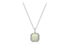 9ct Yellow Gold 0.02ct Diamond & Opal Square Halo Pendant
