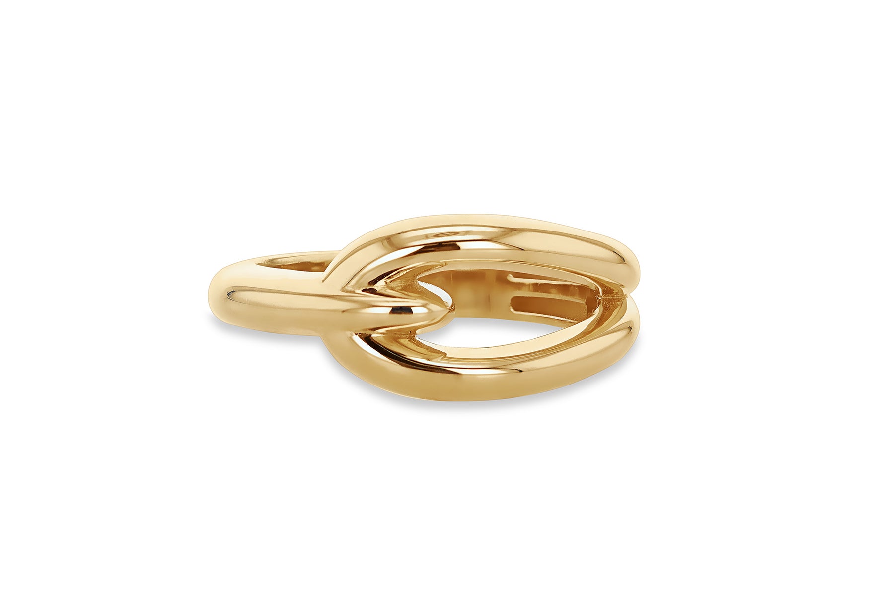 9ct Yellow Gold Hooked Crossover Knot Ring