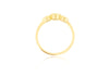 9ct Yellow Gold 0.28ct Diamond & Sapphire Halo Trinity Ring