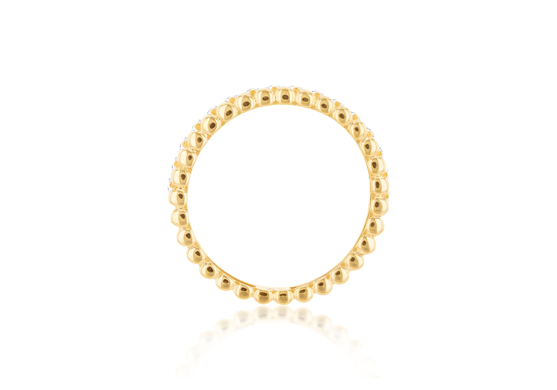 9ct Yellow Gold White Zirconia Goove Ring