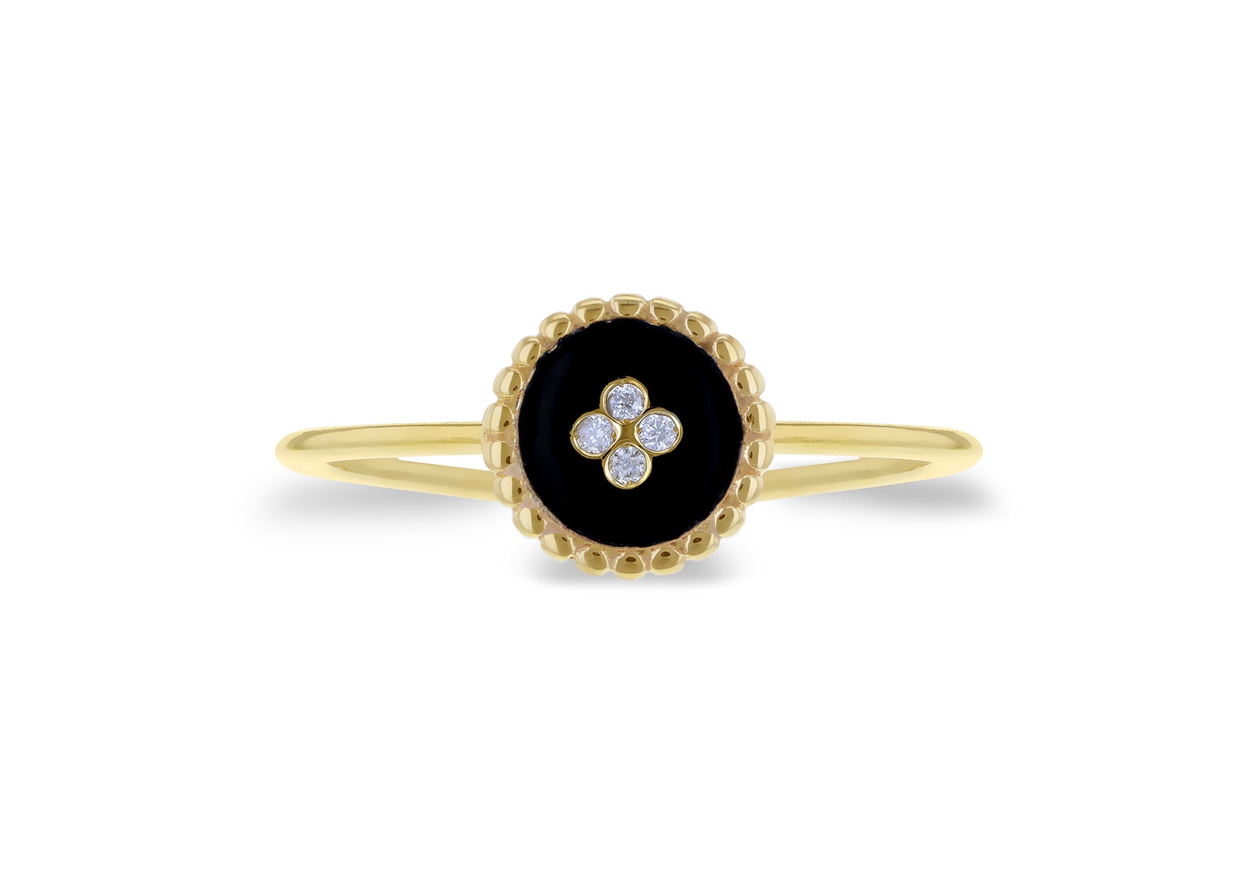 9ct Yellow Gold 0.4ct Diamond Petal Ring