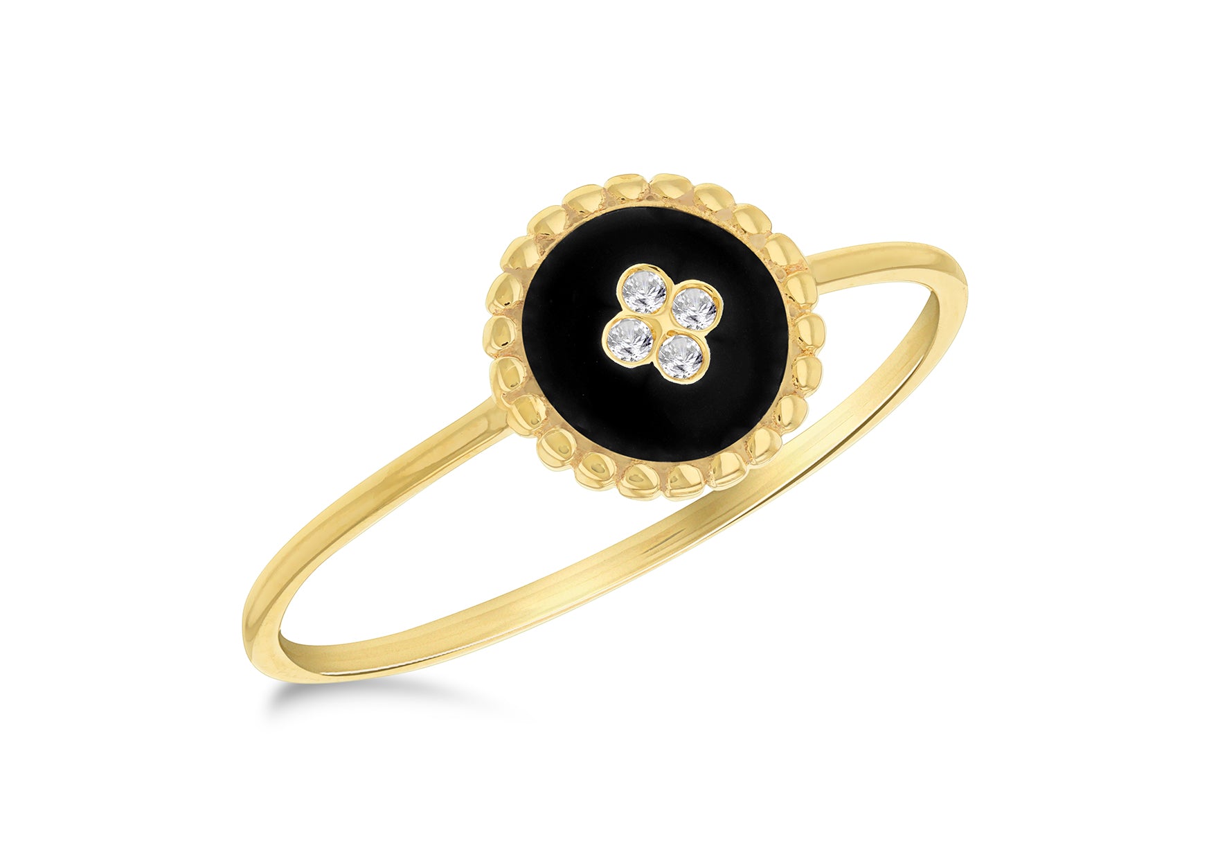 9ct Yellow Gold 0.4ct Diamond Petal Ring