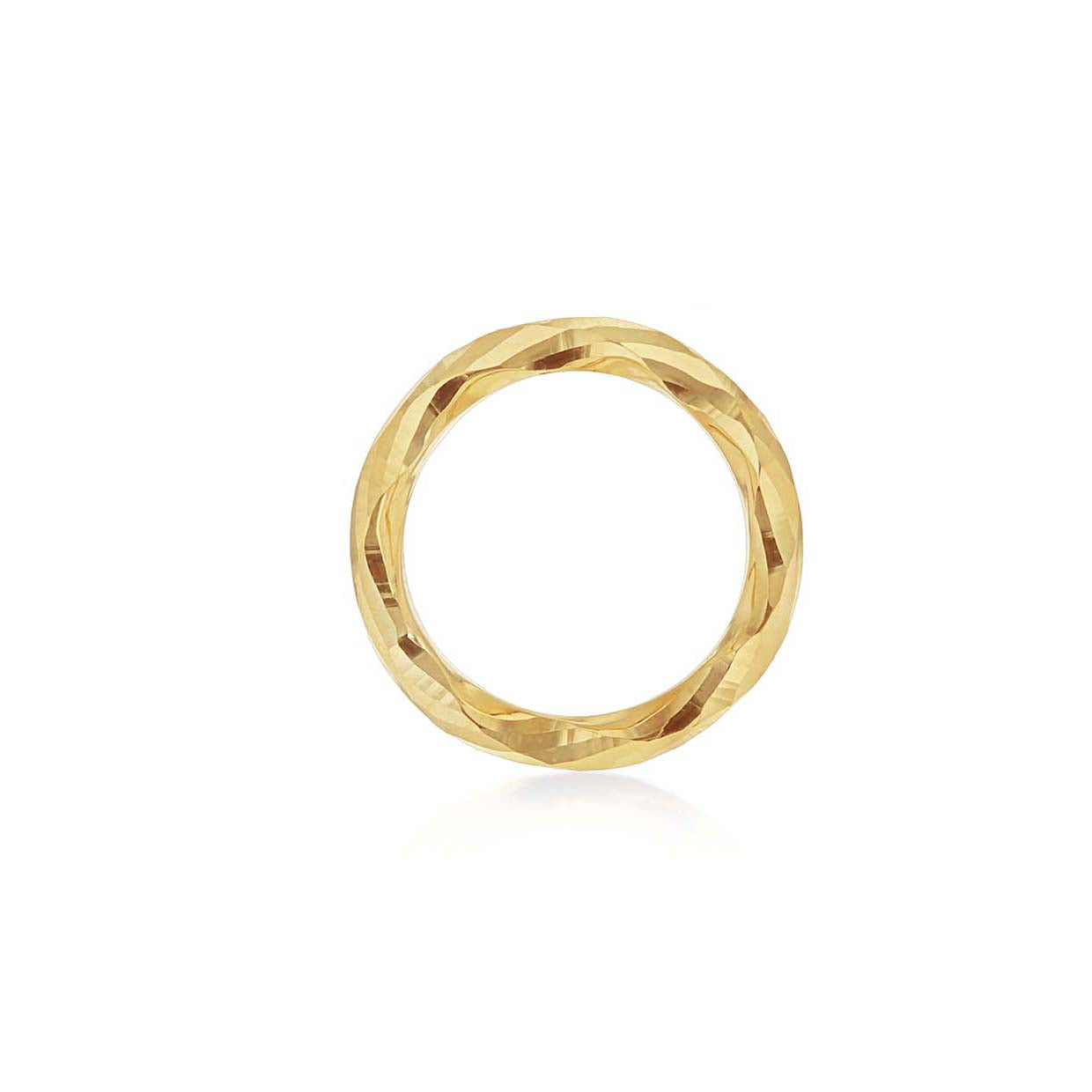 9ct Yellow Gold Faceted Organic Band Ring