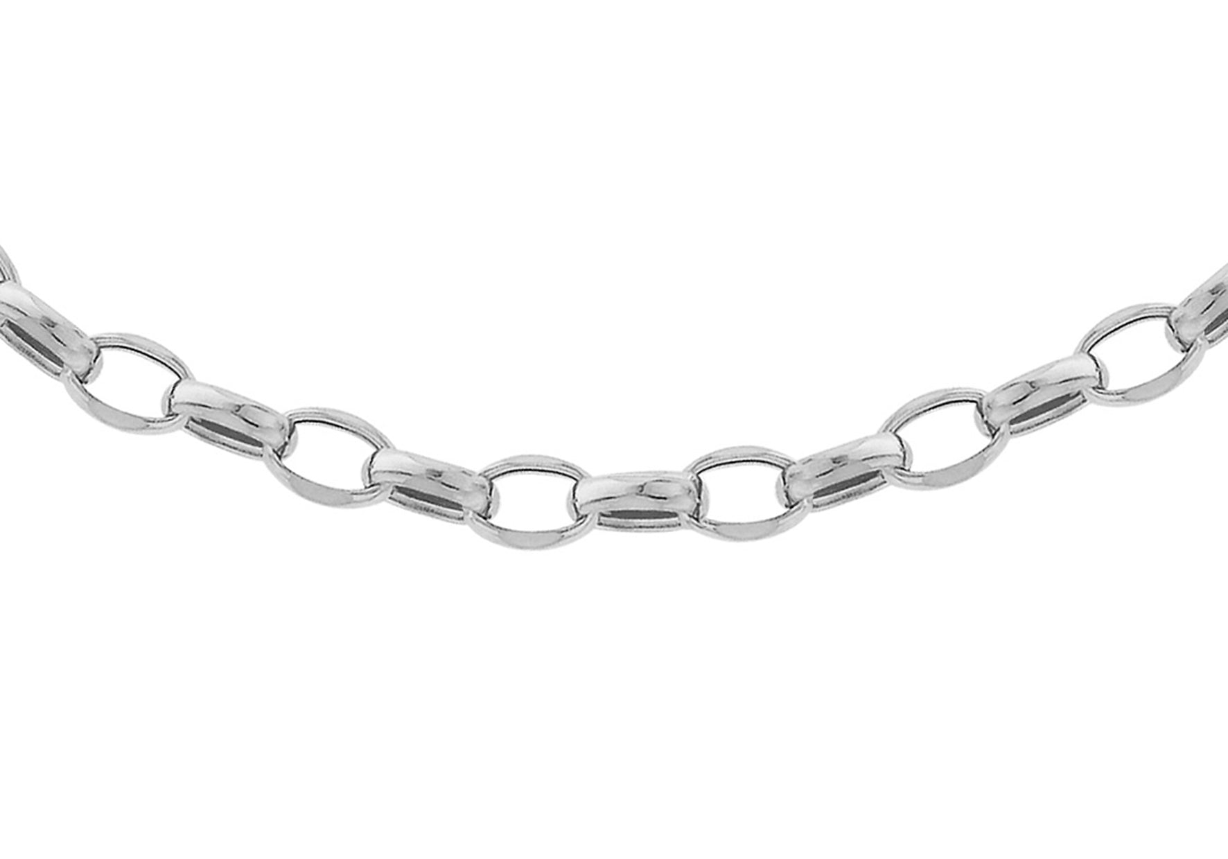 9ct White Gold 130 Oval Belcher Chain