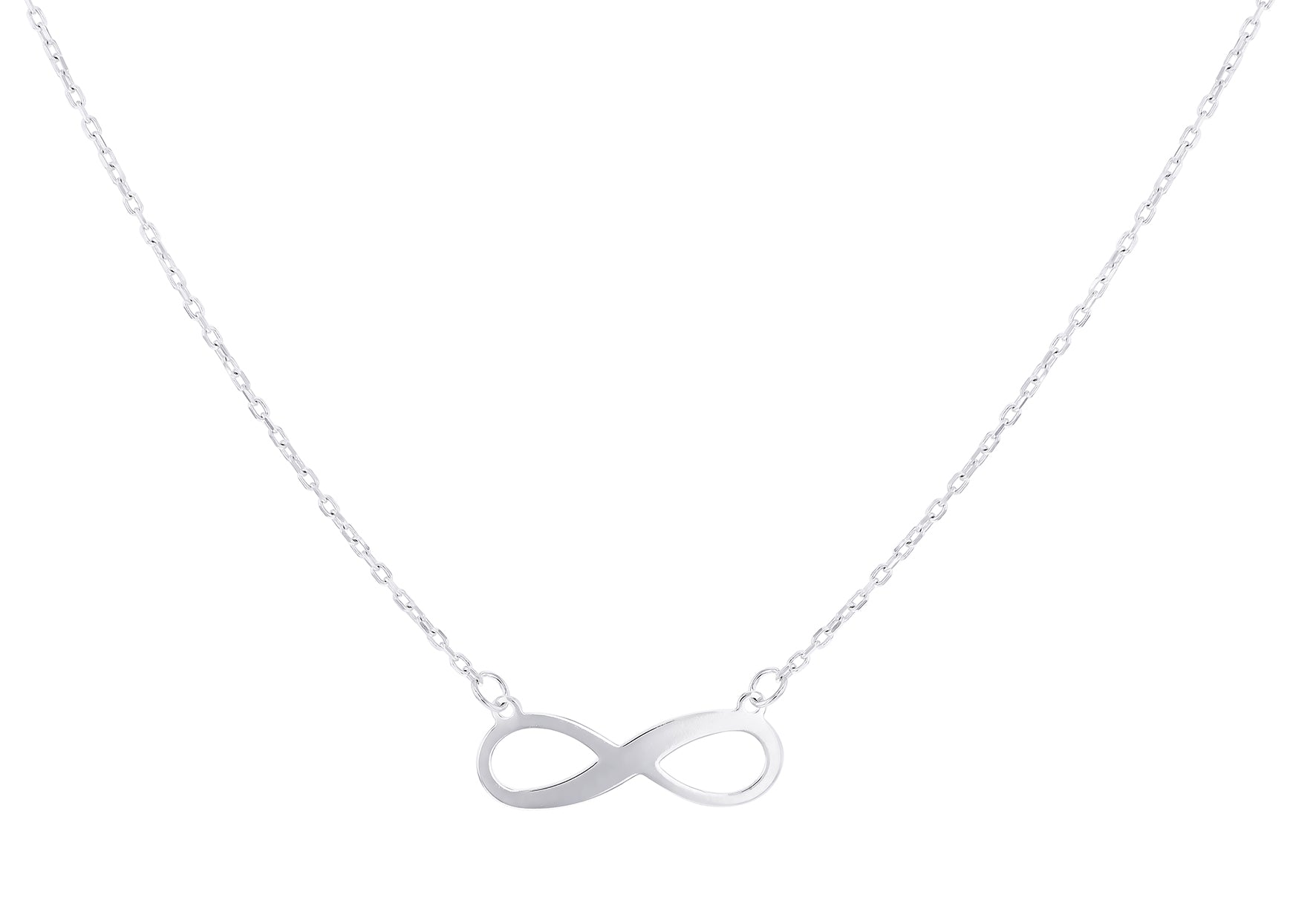9ct White Gold Infinity Necklace