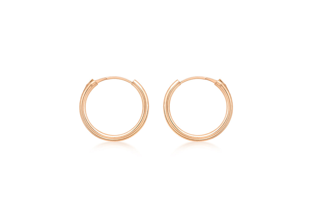 9ct Rose Gold Sleeper Hoop Earrings
