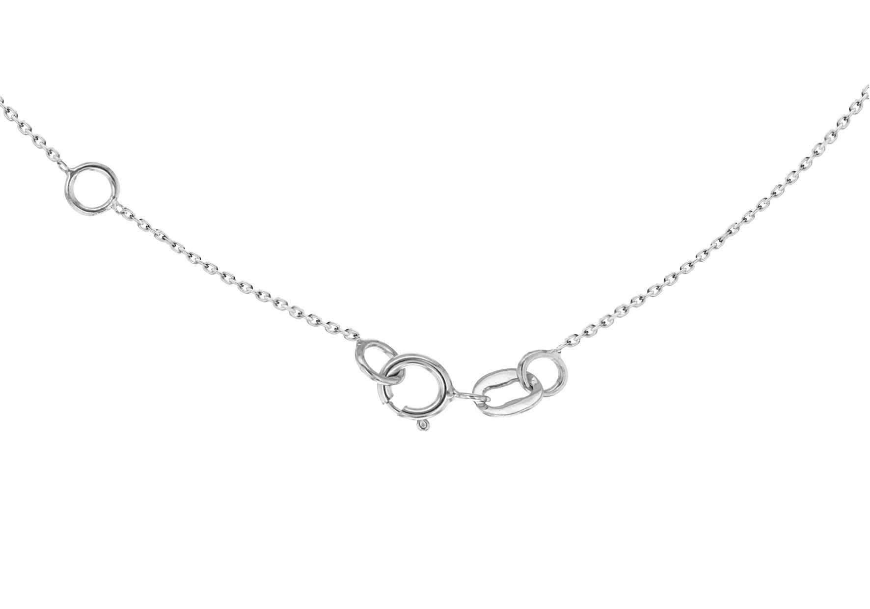 9ct White Gold 0.06ct Diamond 'H' Initial Pendant Necklace