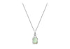 9ct White Gold 0.03ct Diamond & Opal Square Halo Pendant