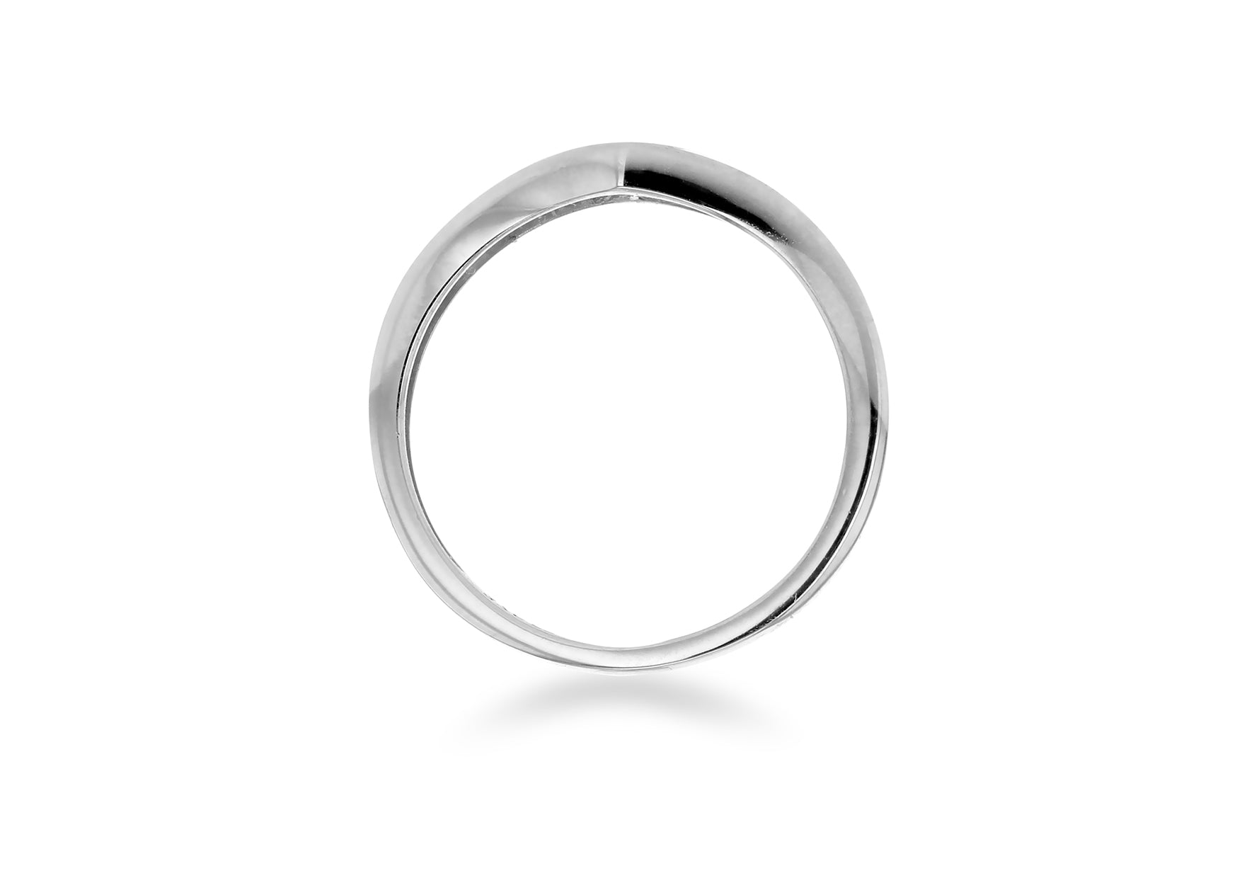 9ct White Gold Zirconia Channel Set Wishbone Ring