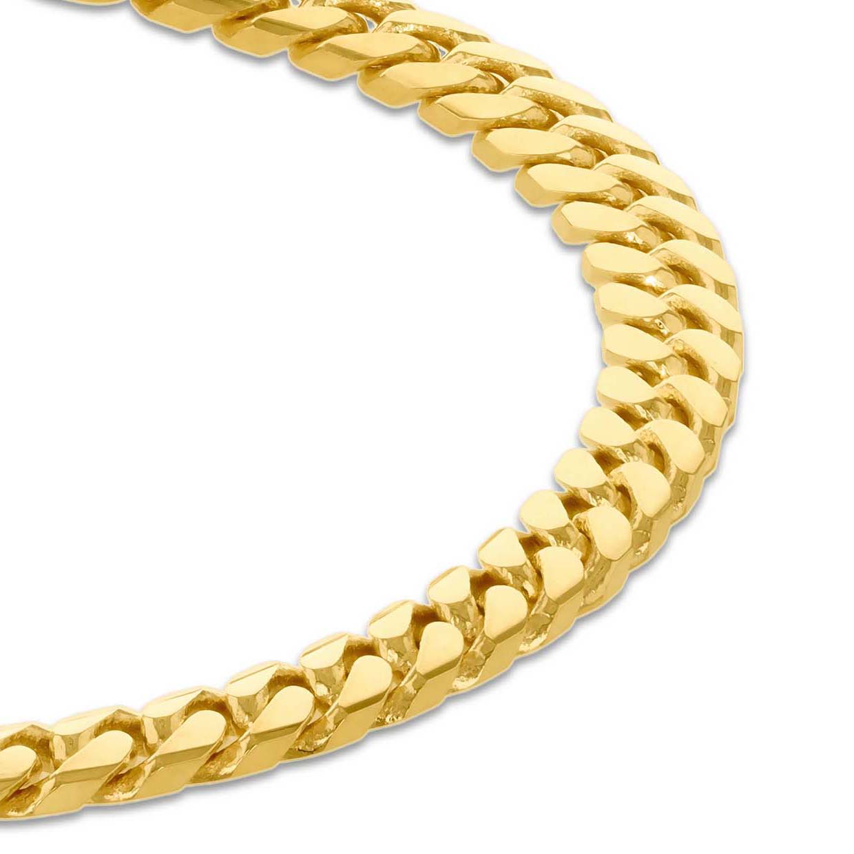 14ct Yellow Gold 140 Round Curb Bracelet