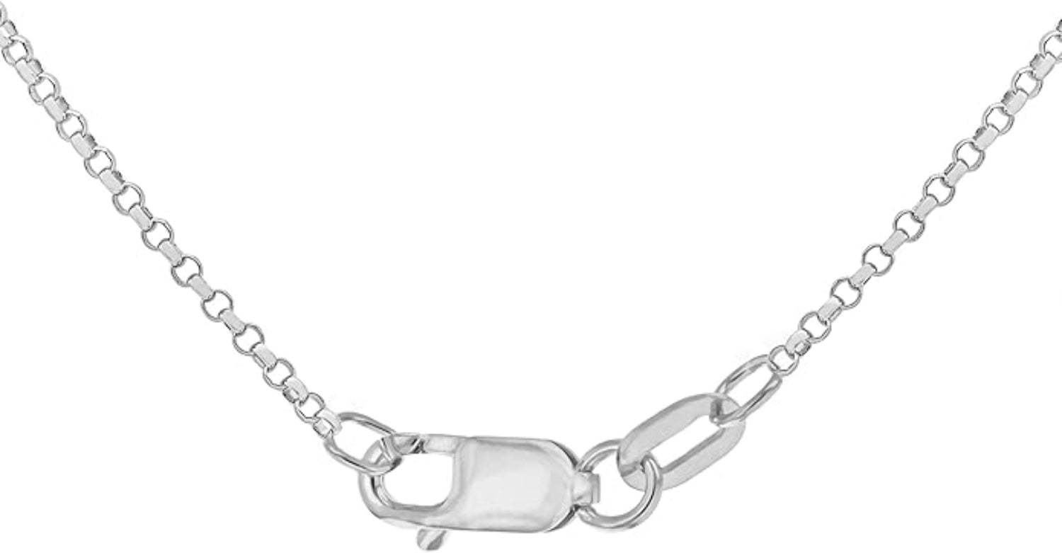 9ct White Gold Round Slim Belcher Links Chain