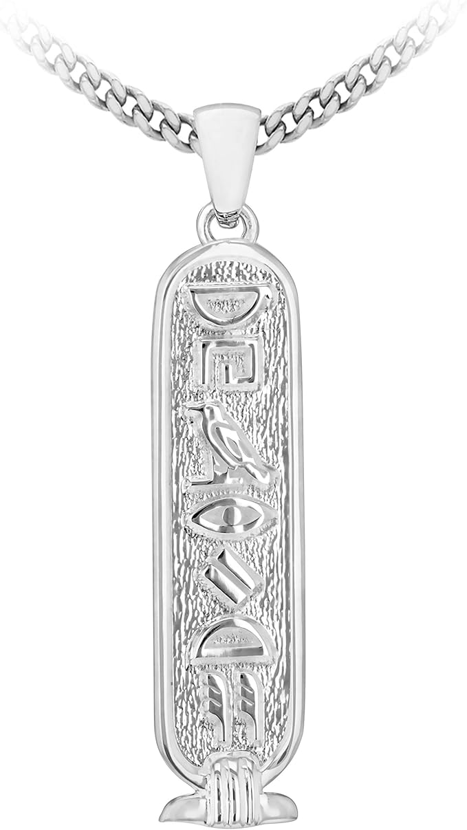 Sterling Silver Hieroglyphics Cartouche "Charity" Pendant
