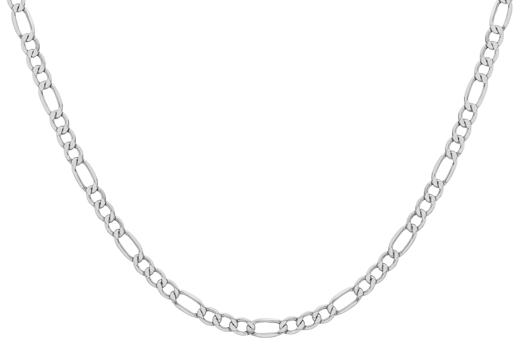 Sterling Silver 180 Diamond Cut Figaro Chain
