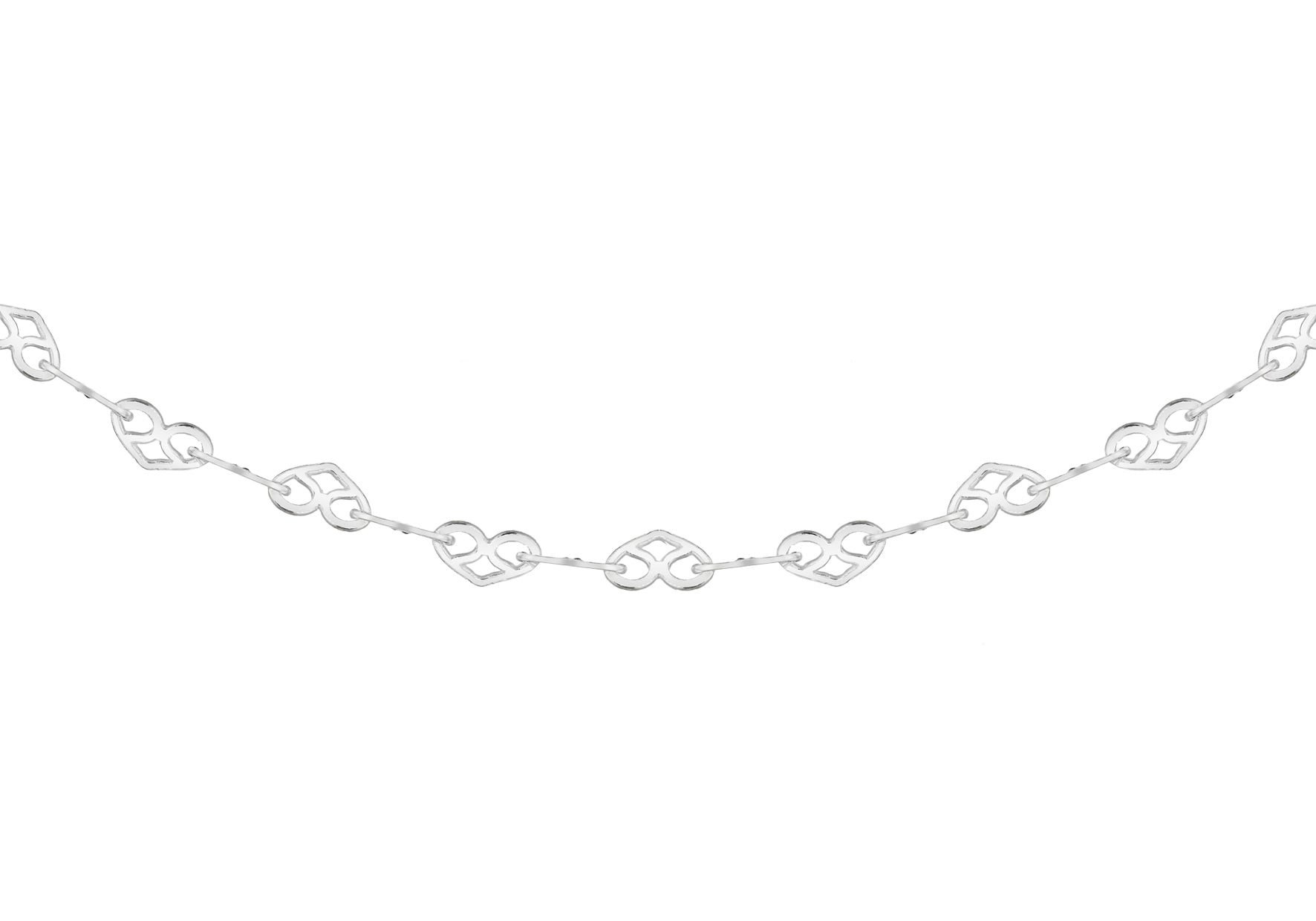 Sterling Silver Hearts Link Chain