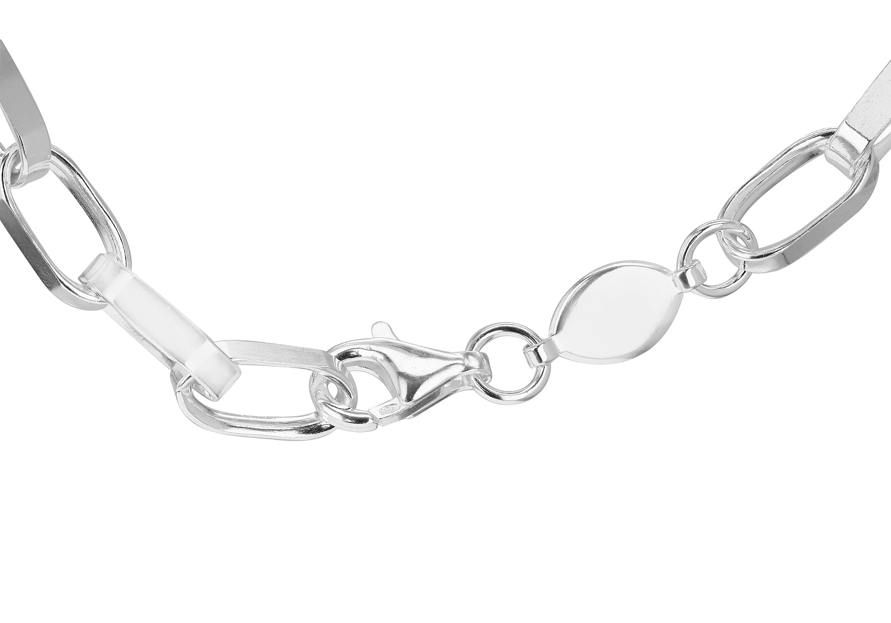 Sterling Silver Large Chunky Paper Links Chain Necklace