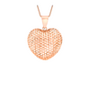 9ct Rose Gold Mesh Heart Pendant