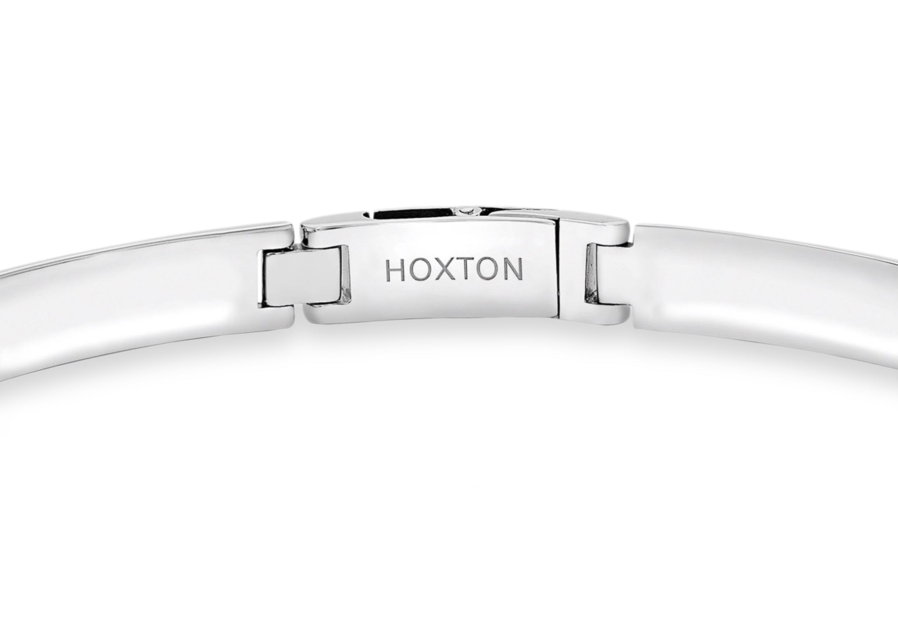 Hoxton London Men's Sterling Silver Bamboo Woven Pattern Bar Oxidised Bracelet