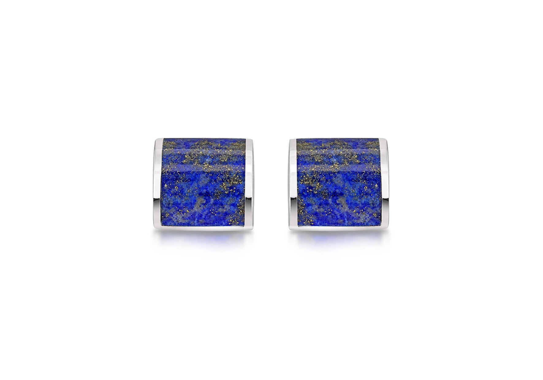 Hoxton London Men's Sterling Silver and Lapis Lazuli Square Cufflinks