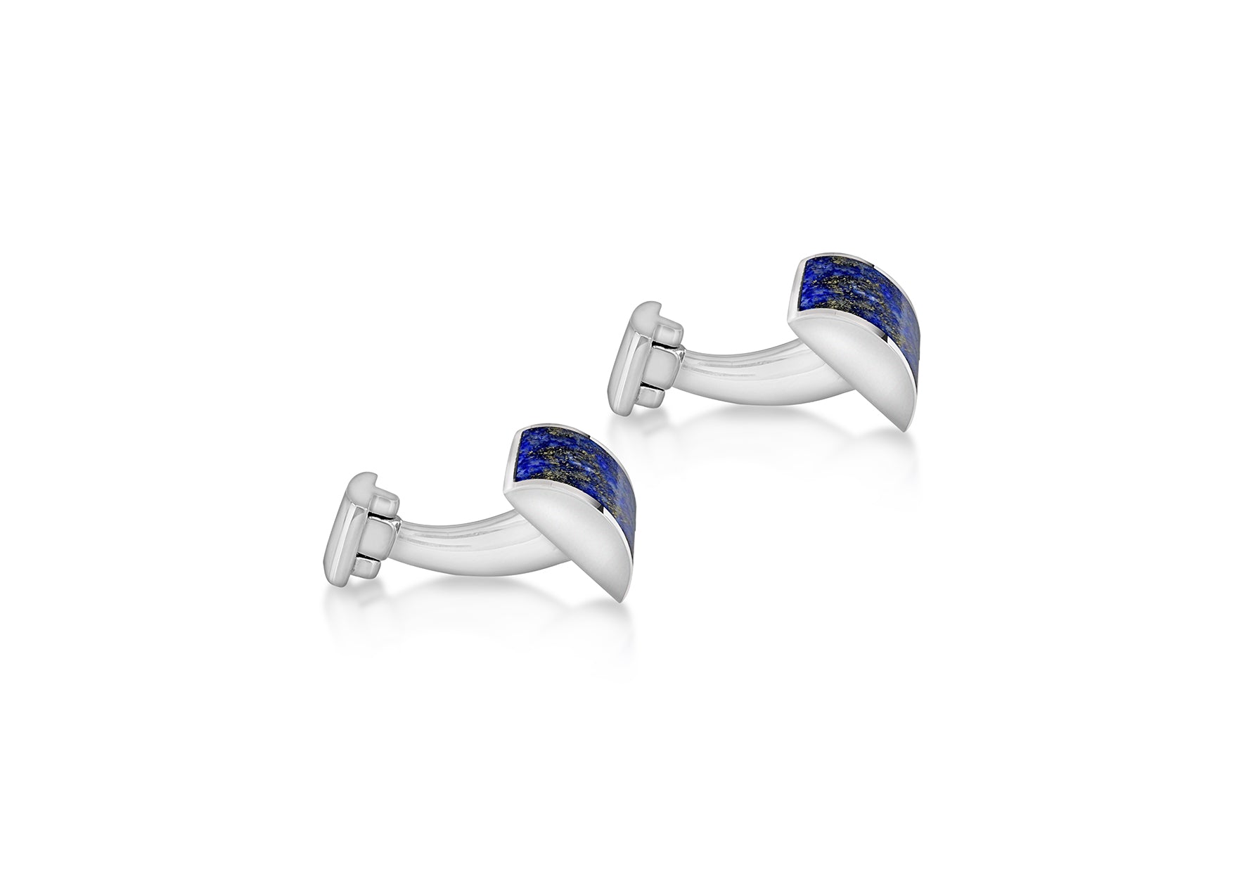 Hoxton London Men's Sterling Silver and Lapis Lazuli Square Cufflinks