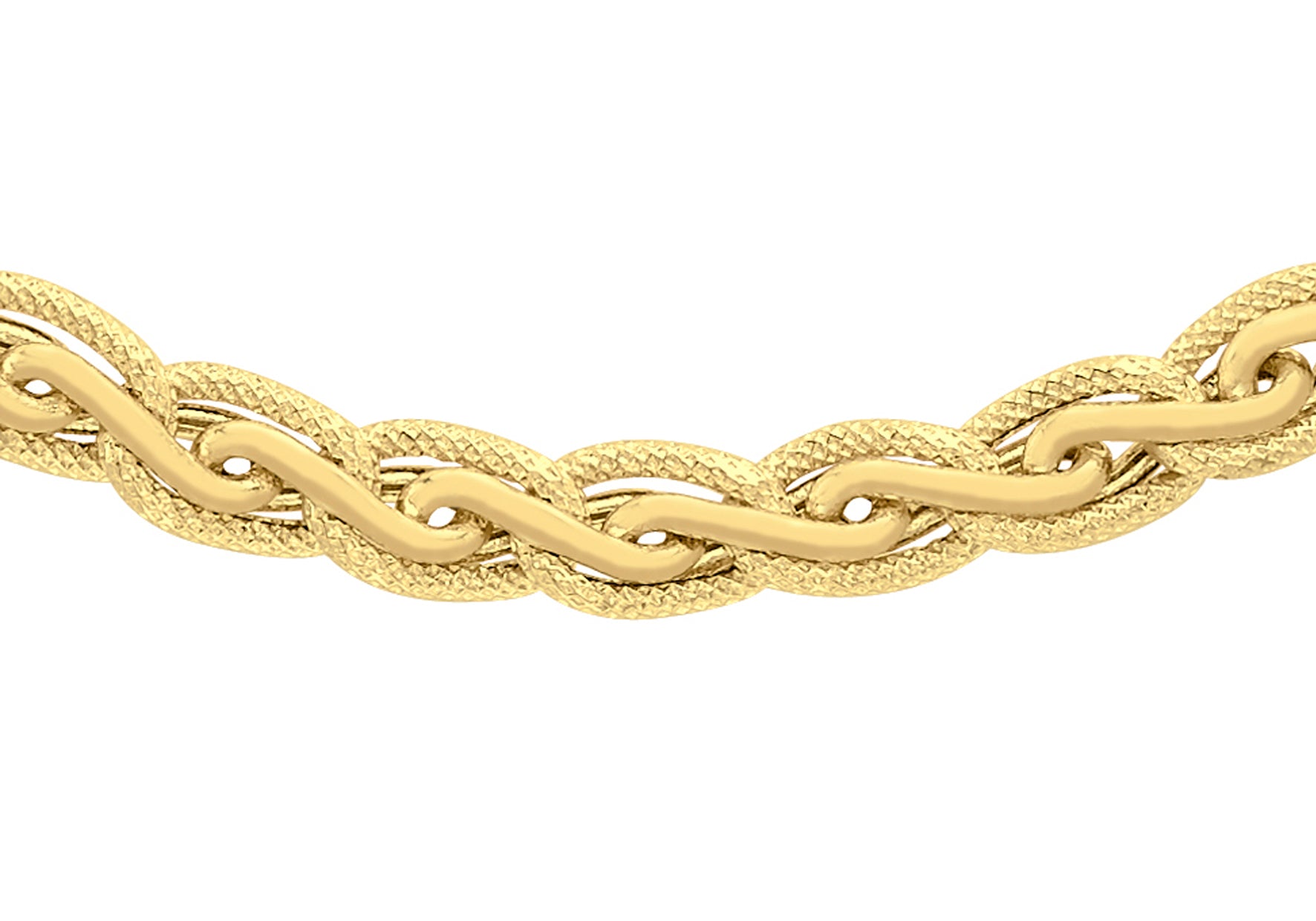 9ct Yellow Gold Large Diamond Cut and Polished Spiga Chain Necklace
