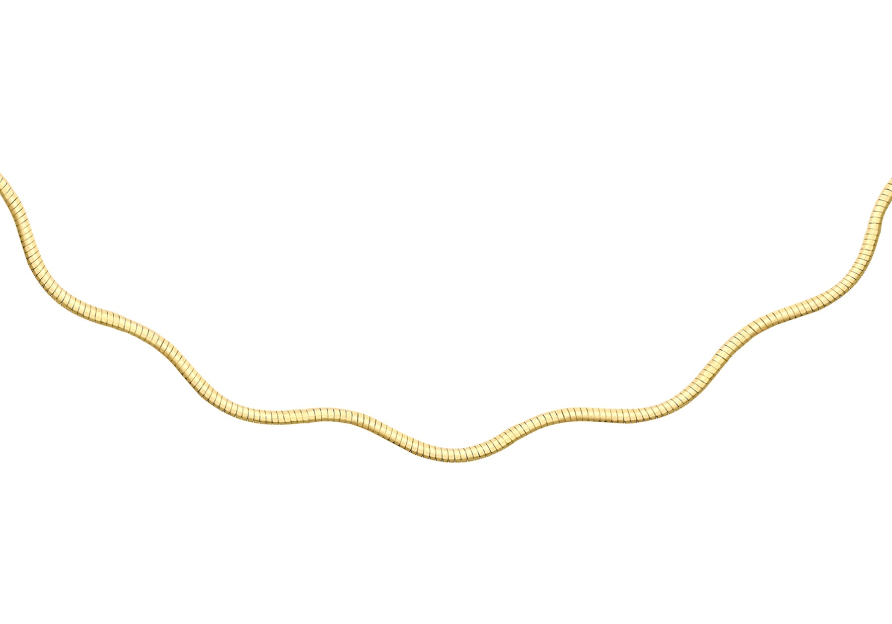 9ct Yellow Gold Flat Wave Omega Chain