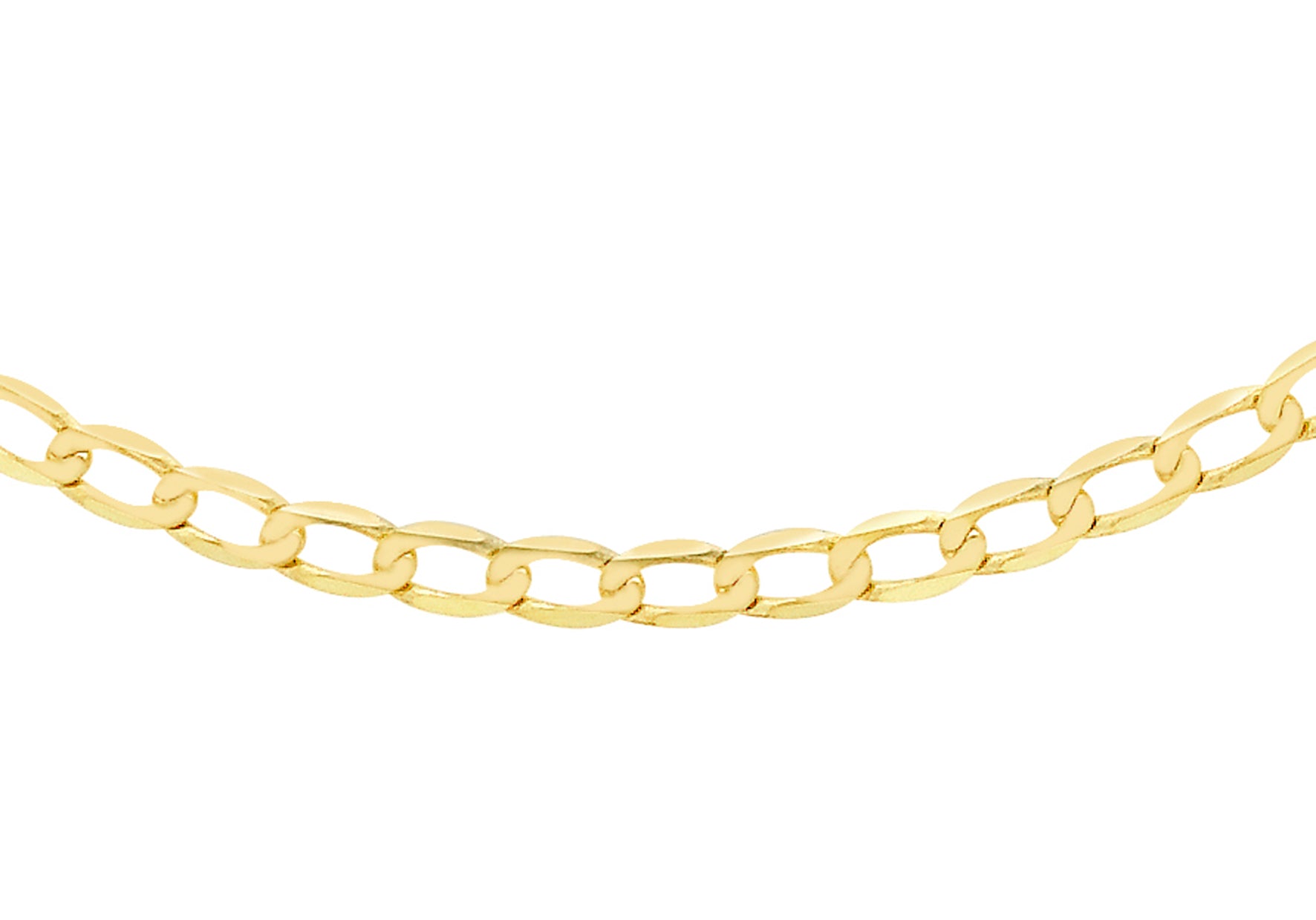 9ct Yellow Gold 60 Diamond Cut Flat Curb Chain 41m/16"9