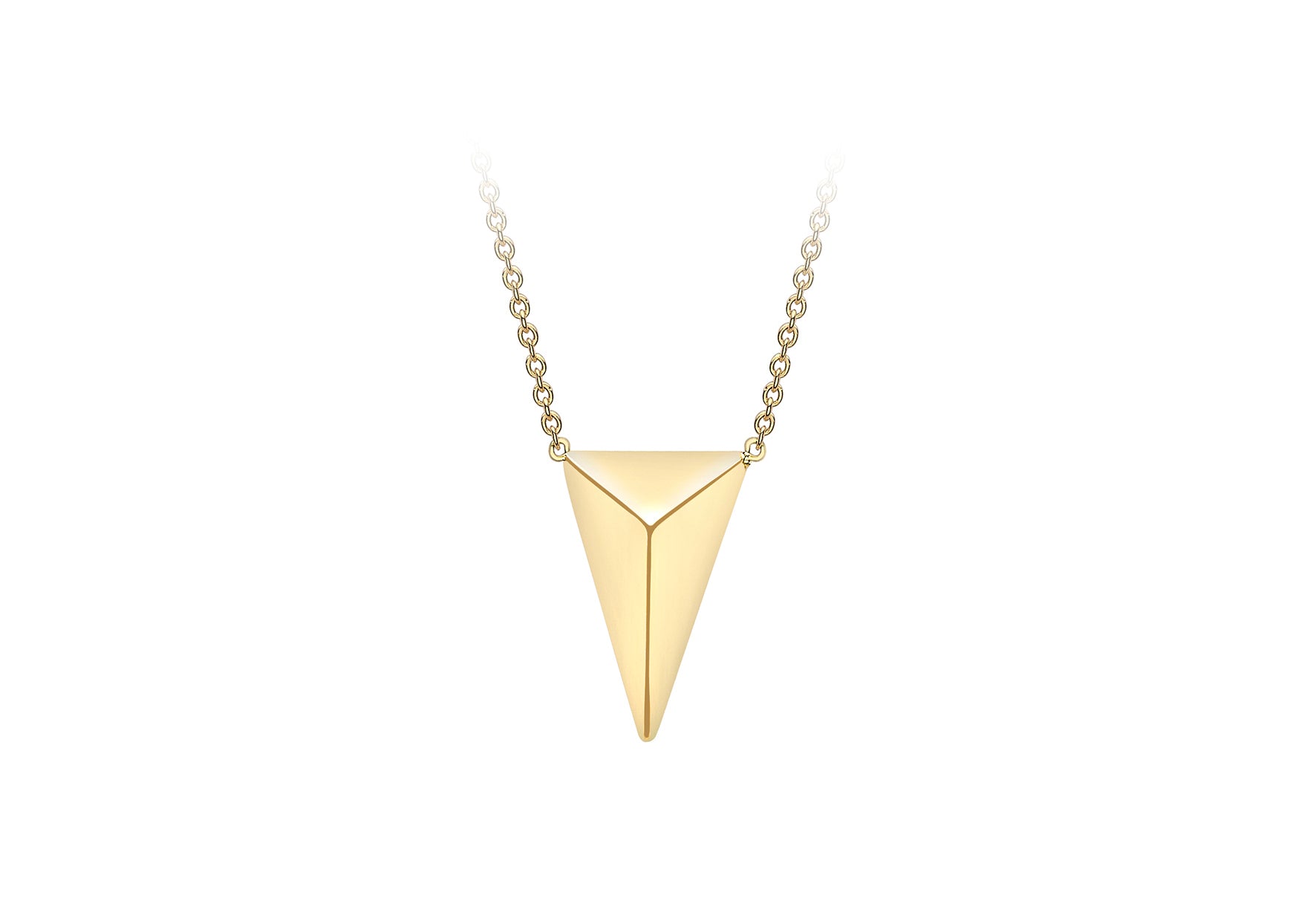 9ct Yellow Gold 9.6mm x 13mm Elongated Pyramid Adjustable Necklace 41m/16"-43m/17"9