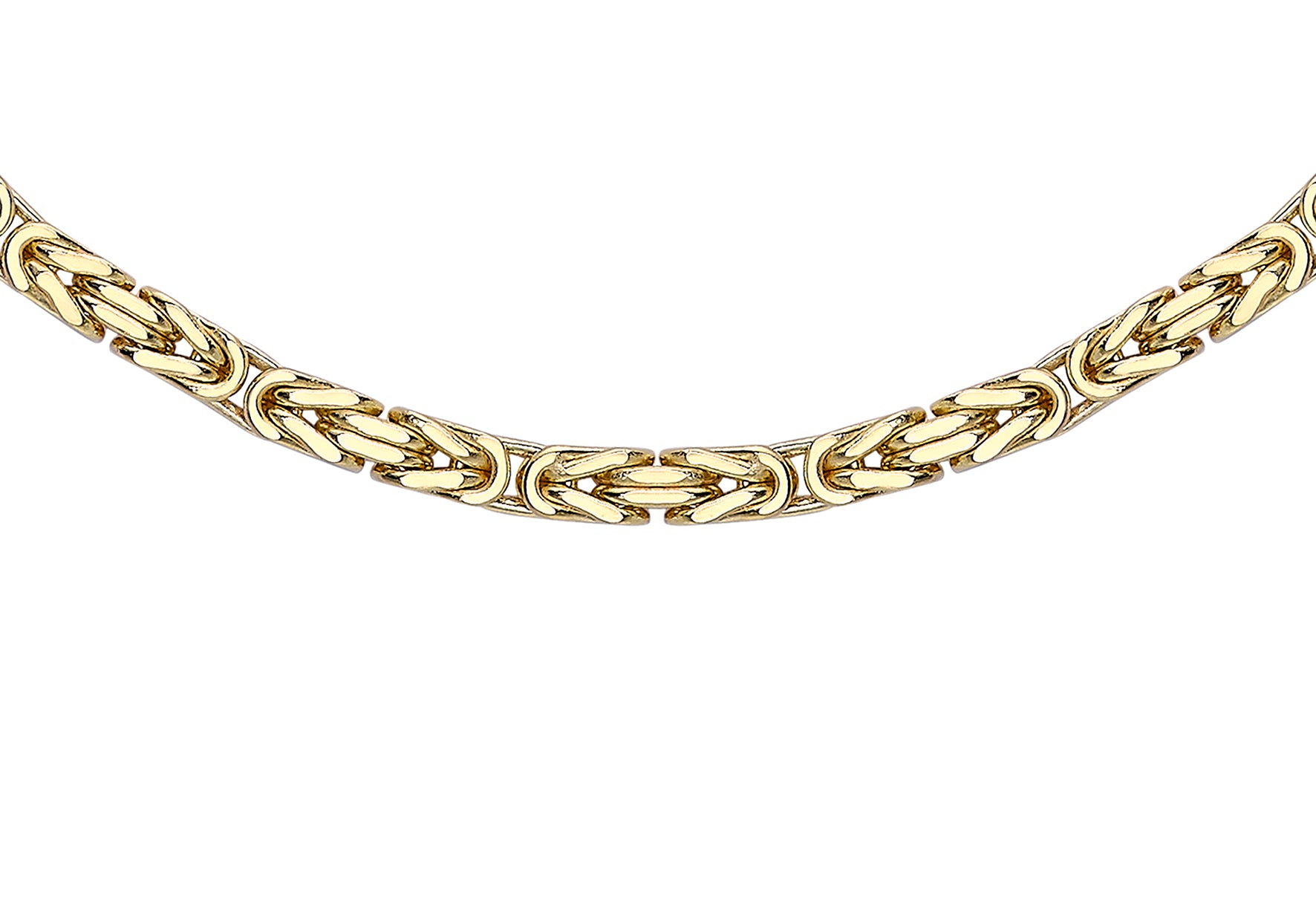 9ct Yellow Gold 3.3mm Square Byzantine Chain 46m/18"9