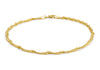 9ct Yellow Gold 50 Twist Curb Chain Anklet 25.5m/10"9