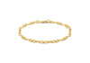 9ct Yellow Gold Diamond Cut Figaro Belcher Chain Bracelet