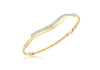 9ct Yellow Gold 0.15t Diamond Double Wave Flexible Bangle